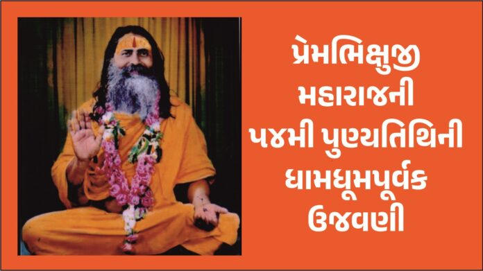 પ્રેમભિક્ષુજી મહારાજની પુણ્યતિથિની ઉજવણી