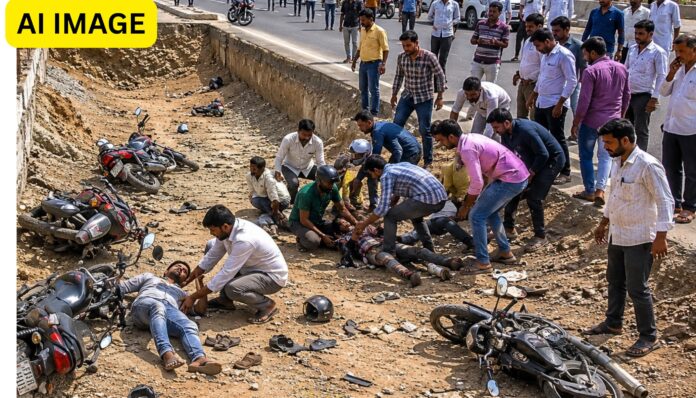 ચોટીલા હાઈવે પર અકસ્માતોની હારમાળા; એક જ દિવસમાં 4થી 5 બાઈકસવારોના અકસ્માત